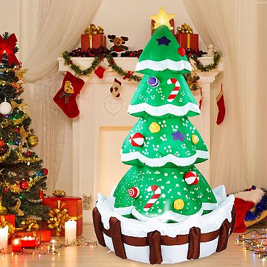 7ft Inflatable Christmas Tree Blow Up Outdoor Decorations