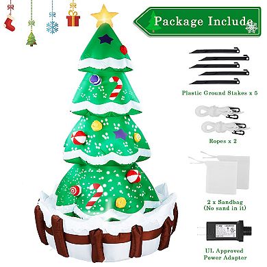 7ft Inflatable Christmas Tree Blow Up Outdoor Decorations