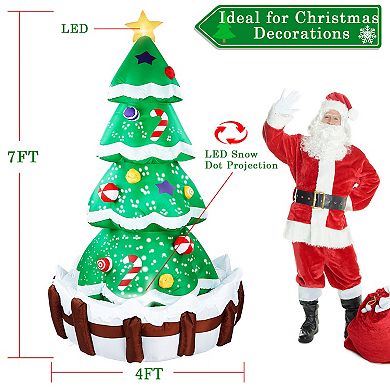 7ft Inflatable Christmas Tree Blow Up Outdoor Decorations