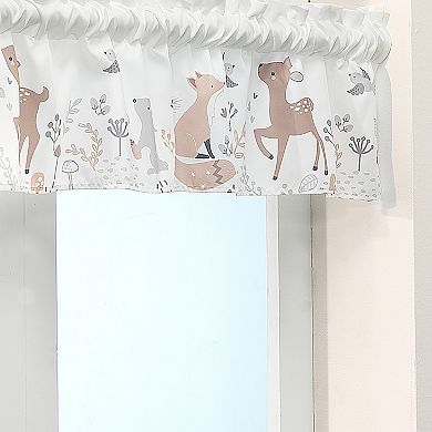 Bedtime Originals Deer Park Gray Window Valance - Deer/fox