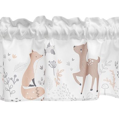 Bedtime Originals Deer Park Gray Window Valance - Deer/fox