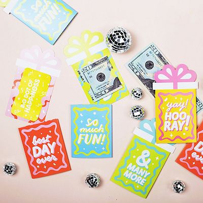 Big Dot of Happiness Party Time - Happy Birthday Party Money and Gift Card Sleeves - Nifty Gifty Card Holders - Set of 8