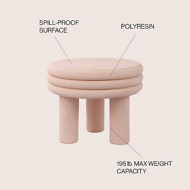 Rashida 17.75" Contemporary Minimalist Curvy High Accent Table