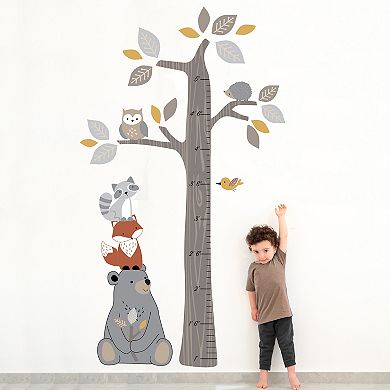 Lambs & Ivy Woodland Forest Tree With Animals Kids Growth Chart Wall Decals