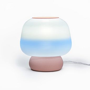 Mushroom 10" Modern Classic Plant-based Pla 3d Printed Dimmable Led Table Lamp, White/light