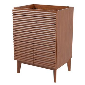 24w X 18d X 33h Thin Linear Slat 2-shelf Bath Vanity Cabinet Only (sink Basin Not Included)