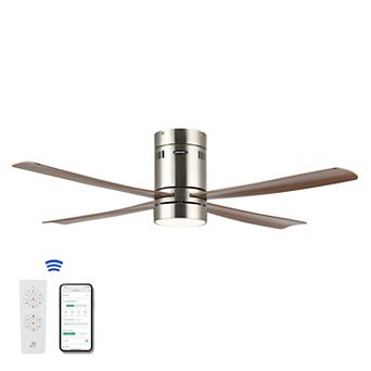 52" 1-light Iron/acrylic Mobile-app/remote-controlled 6-speed Integrated Led Ceiling Fan