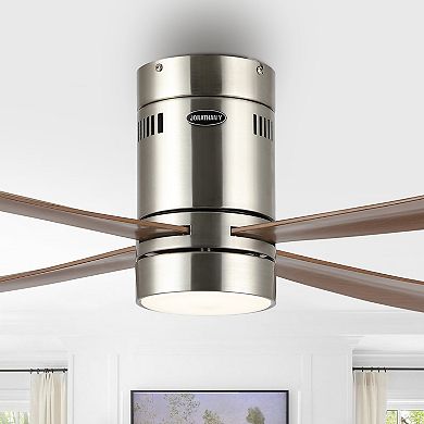 52" 1-light Iron/acrylic Mobile-app/remote-controlled 6-speed Integrated Led Ceiling Fan