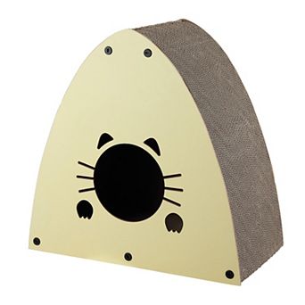 Koko 19" Modern Cardboard Triangle Cat Cave Scratcher with Catnip