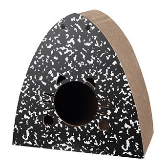 Koko 19" Modern Cardboard Triangle Cat Cave Scratcher with Catnip