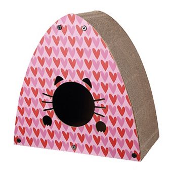 Koko 19" Modern Cardboard Triangle Cat Cave Scratcher with Catnip