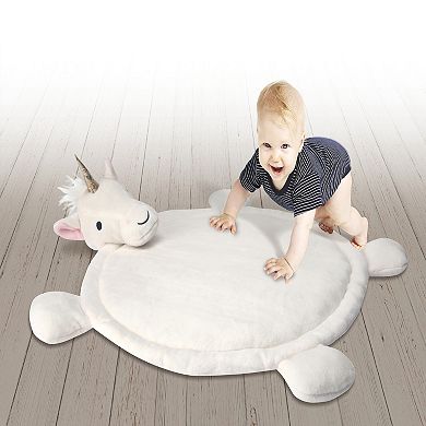 Lambs & Ivy Unicorn Baby Play Mat With 3-dimensional Head - White