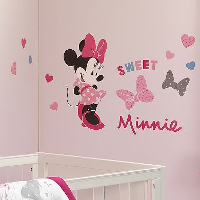 Lambs & Ivy Disney Baby Minnie Mouse Love Wall Decals/stickers With Hearts/bows