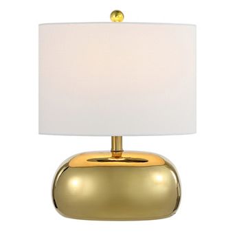 Calix 20" Mid-century Glam Ceramic/iron Led Table Lamp, Gold