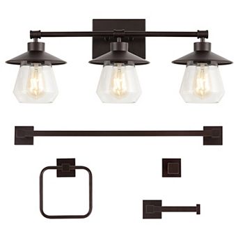 Avalon 26" 3-light Farmhouse Cottage Vanity Light With Bathroom Hardware Accessory Set(5-piece)