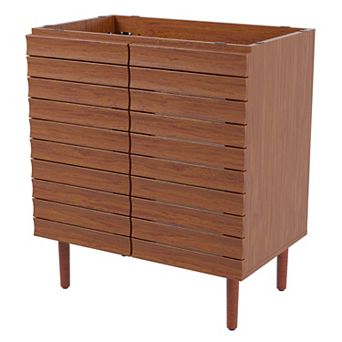 30w X 18 D X 33h Thick Linear Slat 2-shelf Bath Vanity Cabinet Only (sink Basin Not Included)