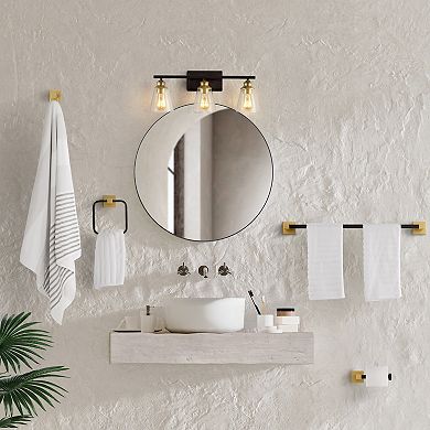 Arlo 22.88" 3-light Vintage Classic Vanity Light With Bathroom Hardware Accessory Set (5-piece)