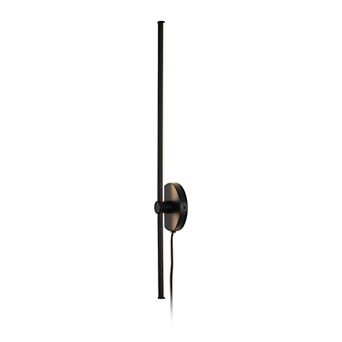 Anton 27.25" 1-light Modern Minimalist Iron Adjustable Bar Integrated Led Plug-in Sconce, Chrome