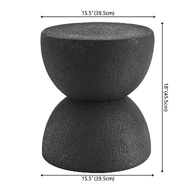 Greta 18" Mid-century Modern Drum Accent Table