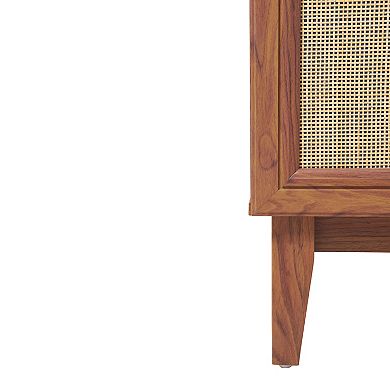 30w X 18d X 33h Rattan Modern Farmhouse 2-shelf Bath Vanity Cabinet Only (sink Basin Not Included)