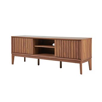 Gennaro Farmhouse 3-Storage Sliding Door TV Stand Fits TVs up to 65 in with Cable Management