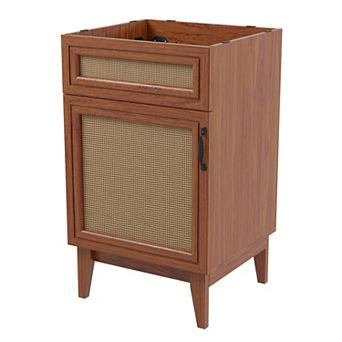 20w X 18d X 33h Rattan 2-shelf Bath Vanity Cabinet Only (sink Basin Not Included)