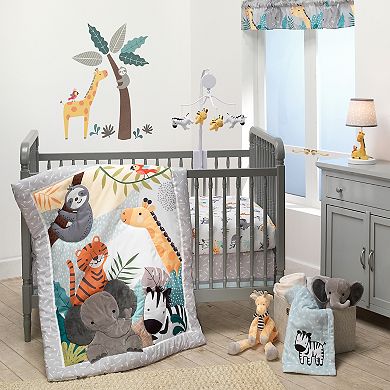 Bedtime Originals Mighty Jungle Gray Elephant/giraffe Window Valance