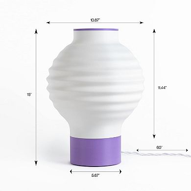 Asian Lantern 15" Vintage Traditional Plant-based Pla 3d Printed Dimmable Led Table Lamp