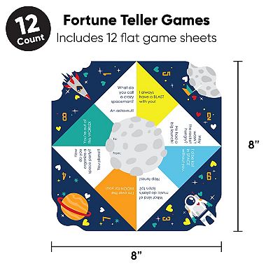 Big Dot Of Happiness Blast Off To Outer Space Cootie Catcher Game Valentine Fortune Tellers - 12 Ct