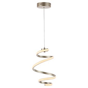 Whirl 11" 1-light Modern Minimalist Aluminum/iron Abstract Integrated Led Pendant, Silver
