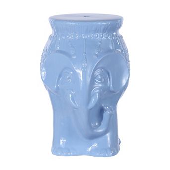 Orla 18.5" Modern Bohemian Elephant Ceramic Garden Stool
