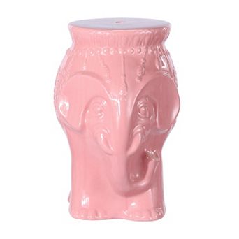 Orla 18.5" Modern Bohemian Elephant Ceramic Garden Stool