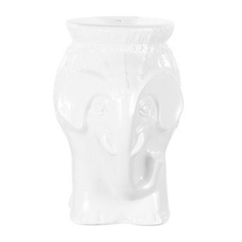 Orla 18.5" Modern Bohemian Elephant Ceramic Garden Stool