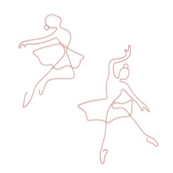 Lambs & Ivy Ballerina Baby 2 pc Pink Ballet Dancers Wire Wall Decor