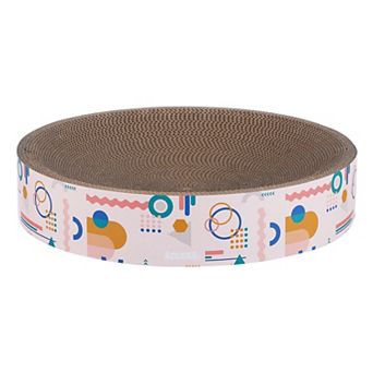 Nelson Modern Cardboard Round Bowl Cat Scratcher with Catnip