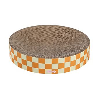 Nelson Modern Cardboard Round Bowl Cat Scratcher with Catnip