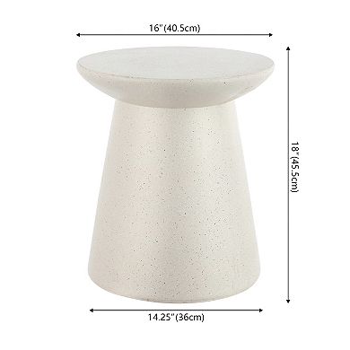 Hollie 18" Minimalist Modern Drum Accent Table Pedestal