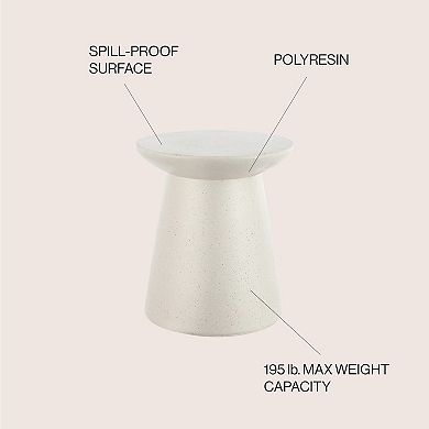 Hollie 18" Minimalist Modern Drum Accent Table Pedestal