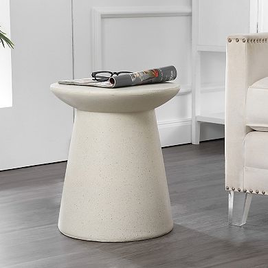 Hollie 18" Minimalist Modern Drum Accent Table Pedestal