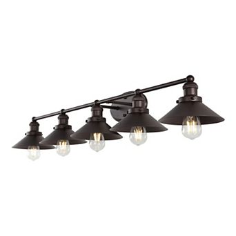 July 46" 5-light Metal Vanity Light, Oil Rubbed Bronze