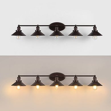 July 46" 5-light Metal Vanity Light, Oil Rubbed Bronze