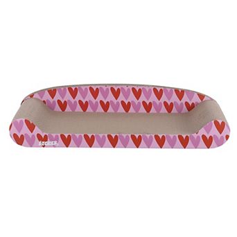 Montego 27.5" Coastal Patterned Cardboard Lounge Bed Cat Scratcher With Catnip