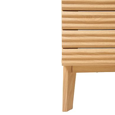 30w X 18d X 33h Thin Linear Slat 2-shelf Bath Vanity Cabinet Only (sink Basin Not Included)