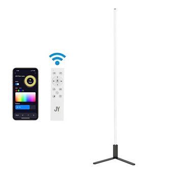 Potts 60.5" Modern Contemporary Aluminum/iron Integrated Led Post Floor Lamp, Black