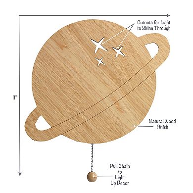 Lambs & Ivy Sky Rocket Led Light Up Saturn/planet Wall Decor/wall Hanging