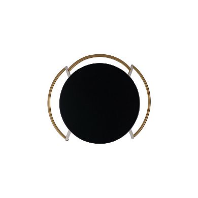 Hula 28.75" Modern Designer Iron Curved Backless Bar Stool, Black Seat With Gold Frame