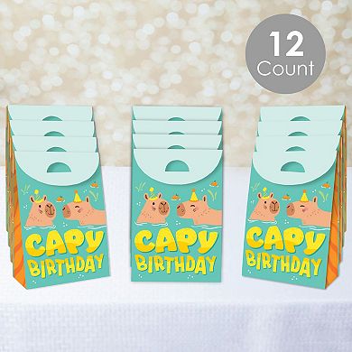 Big Dot Of Happiness Capy Birthday - Capybara Gift Favor Bags - Party Goodie Boxes - Set Of 12