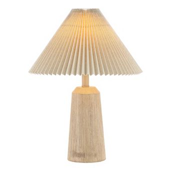 Arvid 20.5" Rustic Scandinavian Resin/iron Lighthouse Led Table Lamp With Pleated Shade