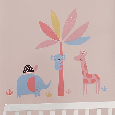 Lambs & Ivy Snuggle Jungle Pastel Safari Elephant/giraffe/tree Wall Decals