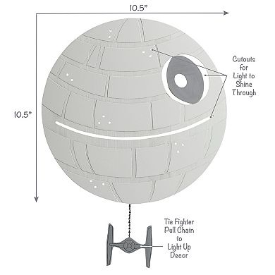 Lambs & Ivy Star Wars Signature Led Light-up Death Star Wall Decor/art